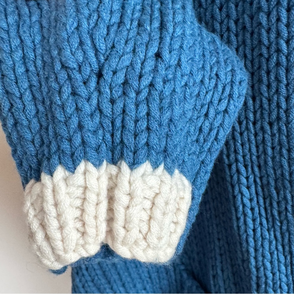 COTES OF LONDON VAIL BLUE & WHITE THE BUXTON | HAND MADE WOOL CARDIGAN - Picture 12 of 14